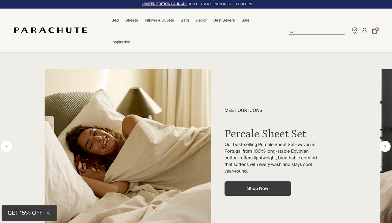 Parachute Home床品、浴室用品