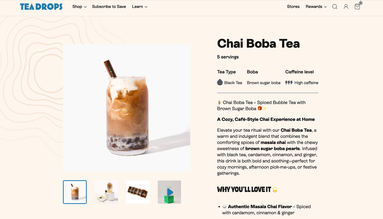 Tea Drops 产品详情页