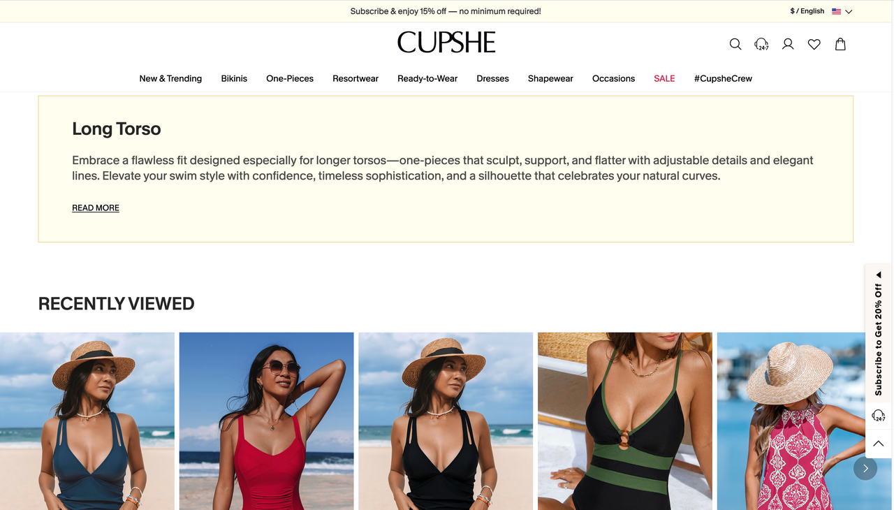 Cupshe Long Torso 系列